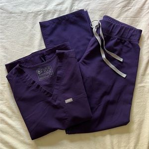 Figs Purple Scrub set size XS (top and bottom)